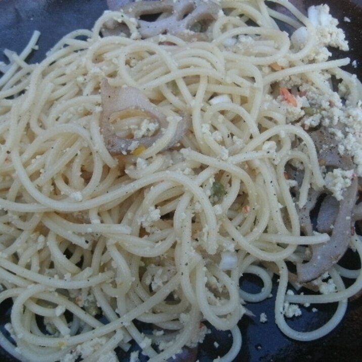 おからとレンコンのパスタ